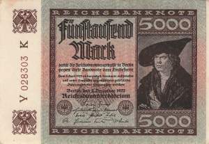 5000 Mark  ro.80c K 1922 XF
